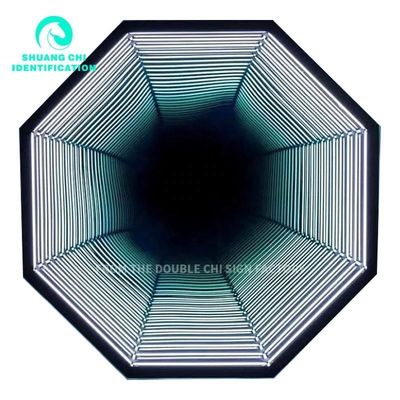Élevez le décor magnifique miroir néon 3D à carreaux 50X50 en couleurs personnalisables