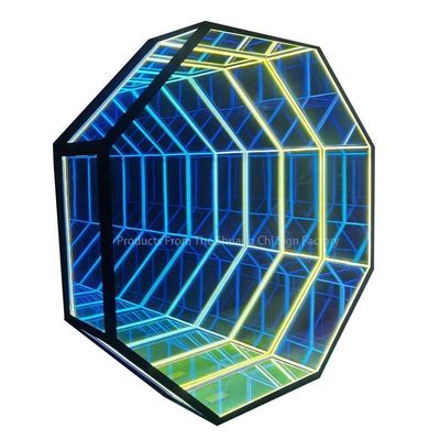 Couleur LED 3D murale au néon tunnel miroir infini pour la décoration intérieure