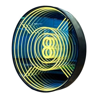 Couleur LED 3D murale au néon tunnel miroir infini pour la décoration intérieure