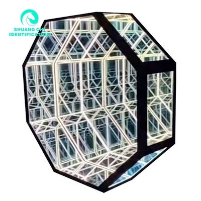 Couleur LED 3D murale au néon tunnel miroir infini pour la décoration intérieure