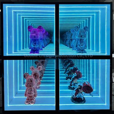 Décoration d'événement de mariage LED personnalisée Neon en verre avec décorations de vitrine miroir