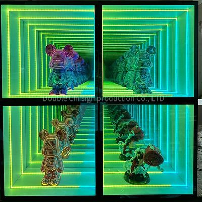 Décoration d'événement de mariage LED personnalisée Neon en verre avec décorations de vitrine miroir