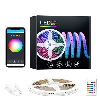 80 Ra 110 lm/w Lumière LED à bande de musique intelligente avec changement de couleur magique et Bluetooth