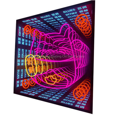Art murale à miroir au néon LED abordable avec une touche ludique et une autre source de lumière