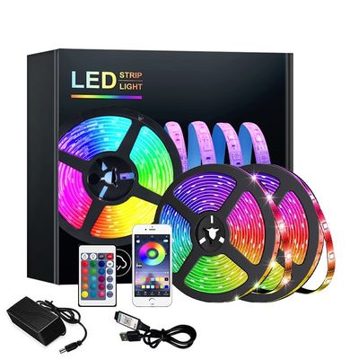 Source de lumière LED 5M 10M 20M 5V IP20 5050 RGB USB Changement de couleur