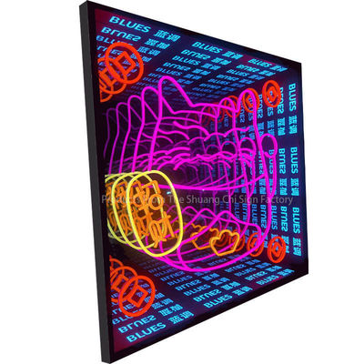 Art murale à miroir au néon LED abordable avec une touche ludique et une autre source de lumière