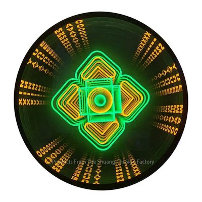 Miroirs au néon abîme parfait point focal personnalisé miroir au néon infini avec support de faible luminosité