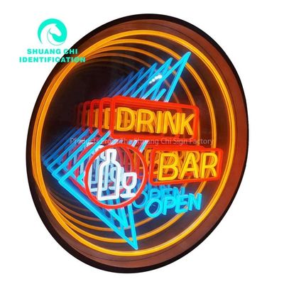 Miroirs au néon abîme parfait point focal personnalisé miroir au néon infini avec support de faible luminosité