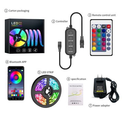Décoration intérieure 5m 10m RGB LED Strip Lights avec contrôle IR et SMD imperméable à l'eau 5050
