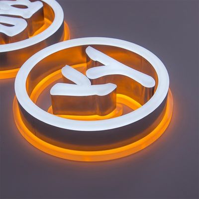 Lumière arrière LED Lumières à lettres métalliques Signe 3D plastique Caractères lumineux pour la publicité