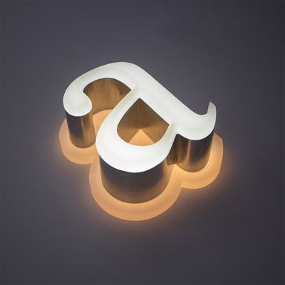 Affichage de magasin en acier inoxydable avec acrylique LED caractères lumineux en couleur personnalisée