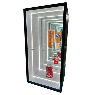 Taille personnalisée Armoire d'affichage à miroir magique infini pour la décoration de magasins commerciaux