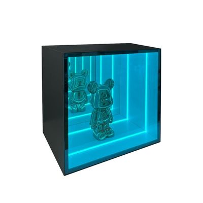 Intérieur extérieur suspendu mur led changement de couleur lumière décorative abîme miroir à l'infini affichage de miroir armoire