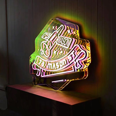 Couleurs personnalisables 3D LED effet d'infini Miroir Lumière néon signe avec matériau en verre