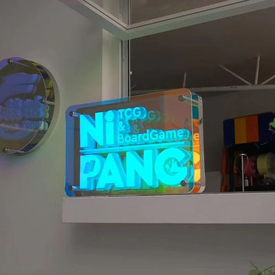 Couleurs personnalisables 3D LED effet d'infini Miroir Lumière néon signe avec matériau en verre