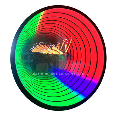 Signe de lettre de tunnel à LED en verre avec effet miroir à l'infini et tension DC12V/AC110-220V