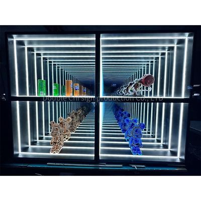 Casse d'affichage de lampes à miroir à LED intérieur et extérieur avec épaisseur personnalisée
