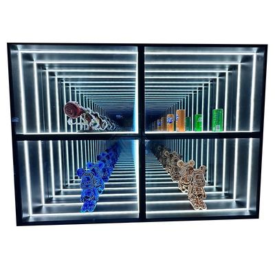 Étui d'affichage de miroir magique de magasin de détail avec épaisseur personnalisée et luminaire LED