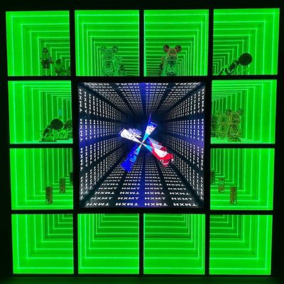 Casse d'affichage à haute luminosité LED personnalisée pour la montre à chapeau à gâteau en verre miroir magique