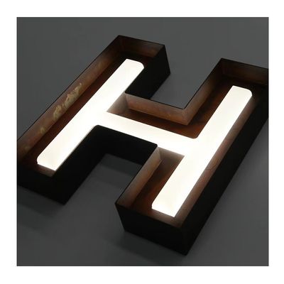Lumière LED haute luminosité Lumière en acier inoxydable rétroéclairée Acrylique 3D éclairée Lettre Logo Signe