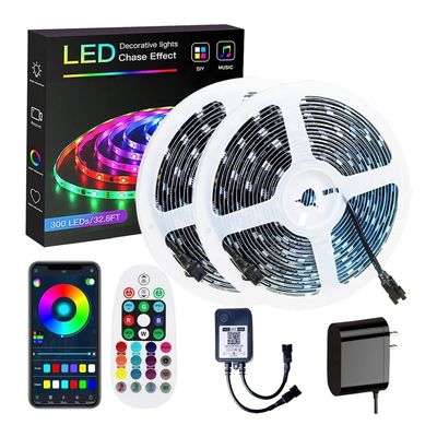 5M 10M 15M 20M 30M LED Strip Light avec couleurs RVB contrôlées par Alexa et Google Home