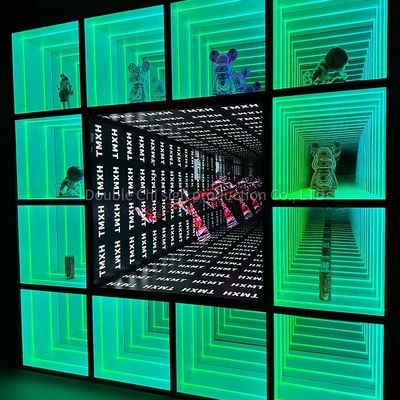 Lumière à bande LED Casse d'affichage de miroir infini pour magasin de vente de meubles de salle d'exposition personnalisé