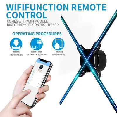 Projecteur holographique LED à ventilateur 3D Wi-Fi intérieur avec tension d'entrée 100-240W/AC 50/60HZ