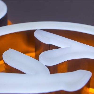 Logo personnalisé caractères lumineux avec éclairage à bande LED acrylique en acier inoxydable