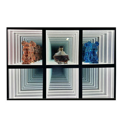 Taille personnalisée Mode Light Up 3D LED Infinity Mirror Casse d'affichage pour les articles à la mode