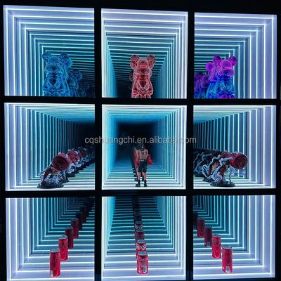 Taille personnalisée Mode Light Up 3D LED Infinity Mirror Casse d'affichage pour les articles à la mode