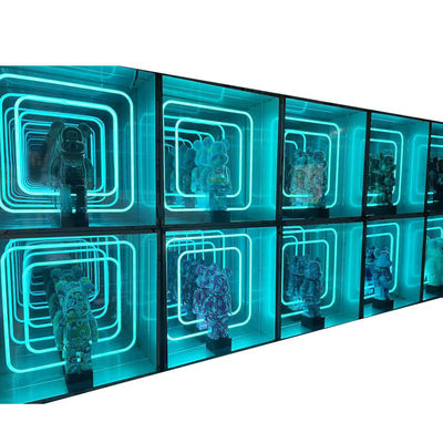 Taille personnalisée Mode Light Up 3D LED Infinity Mirror Casse d'affichage pour les articles à la mode