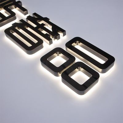 Panneau publicitaire de rue LED Lettres de l'alphabet avec des bandes d'acier inoxydable et de l'éclairage