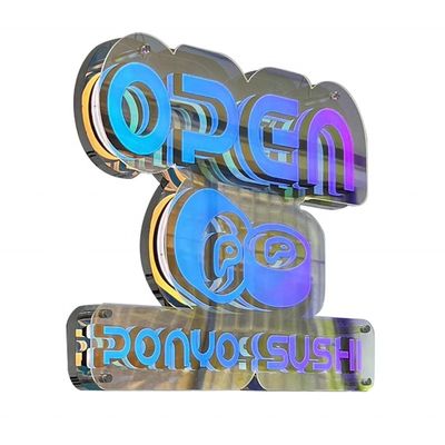 Signes électroniques intérieurs avec arrière-plan infini et miroirs acryliques Lettres LED
