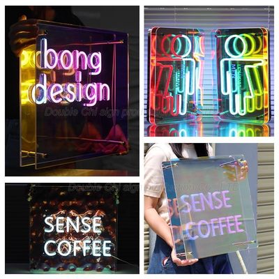 Signes LED personnalisés DC 12V Spiegel LED 3D Tiefeffekt Infinity Mirror Signe et logo avec sans fil