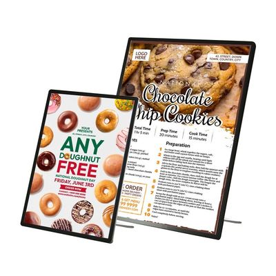Boîte lumineuse LED en aluminium moderne pour le tableau de menu et l'affichage d'affiches des restaurants