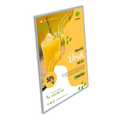 Boîte lumineuse à LED à cadre en aluminium ultrafin pour affichage de fenêtre rapide d'affichage A0/A1/A2/A3/A4