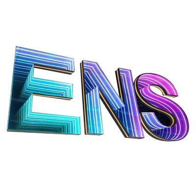 Conceptions personnalisées Logo du miroir infini RGB Carton néon Boîtes lumineuses pour publicité intérieure