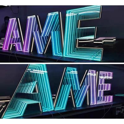 Délicat LED Mini Lettres électronique Infinity Mirror Led Neon Sign Produit personnalisé