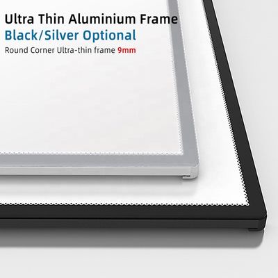 Boîte lumineuse à LED mince en aluminium pour affichage de table publicitaire intérieure A1 A2 A3 A4 A5