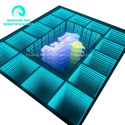 Personnalisation extérieure à l' intérieur Lumière et ombre technologiques Infinity Floor Neon Mirror
