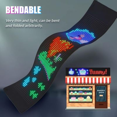 Affichage LED flexible Panneaux matrice HD Contrôle APP couleur complète Signal de voiture à fenêtre arrière douce