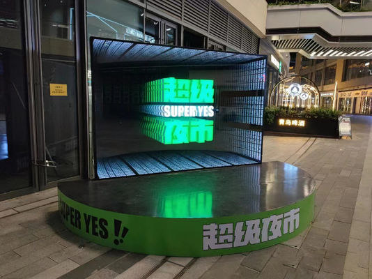Applications de bâtiments Hologramme 3D Ventilateur publicitaire Boîtes lumineuses avec nano-lumières Source