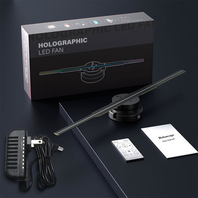 Publicité 3D intérieure Ventilateur à LED holographique 45 cm Affichage de lumière à LED avec commande en nuage