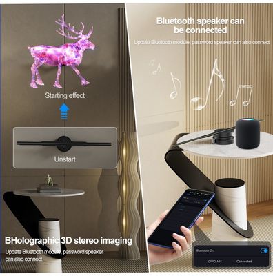 Publicité 3D intérieure Ventilateur à LED holographique 45 cm Affichage de lumière à LED avec commande en nuage