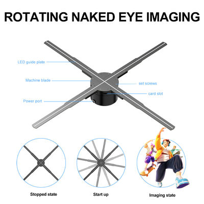 Ventilateur holographique Wifi haute résolution 62cm avec angle de vision de 176° et ventilateur LED