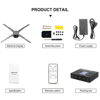 Ventilateur LED 3D à haute résolution de 62 cm 1800 luminosité pour la publicité extérieure