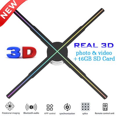 Fonction d'épissure 56 cm 4 lames 1920*1080 5 mm Pixel Pitch Hologramme 3D Ventilateur pour la publicité