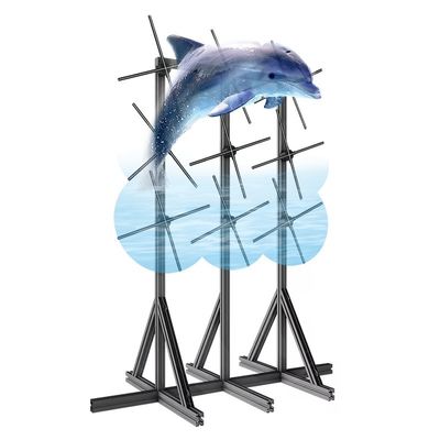 Splice fonctionnalité 1800 luminosité LED ventilateur 3D projecteur d'hologramme pour l'affichage murale