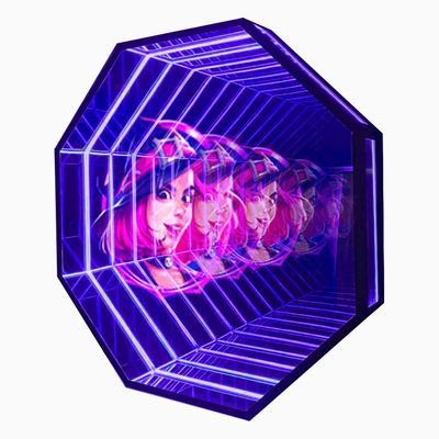 Ventilateur en acier inoxydable 3D Hologramme Abysse Couche Mirror Letters Mirror Infinity Publicidad