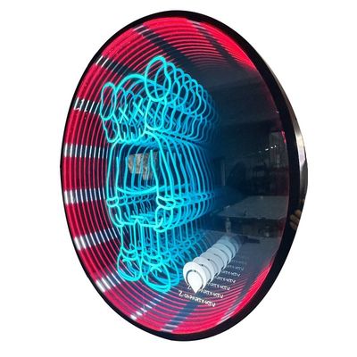 Logo de miroir 3D en intérieur en acrylique LED décoration en acier inoxydable